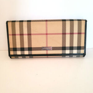 Burberry Nova Wallet Tan Brown Envelope Leather Large Long Card Bill Check Fair